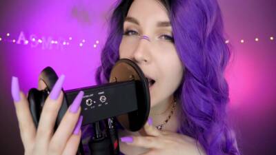 Kitty Klaw Asmr - Purple - Licking & Mouth Sounds - hclips