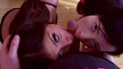 Two Cute Women Satisfy Cock With Their Tight Wet Holes - hotmovs.com - France